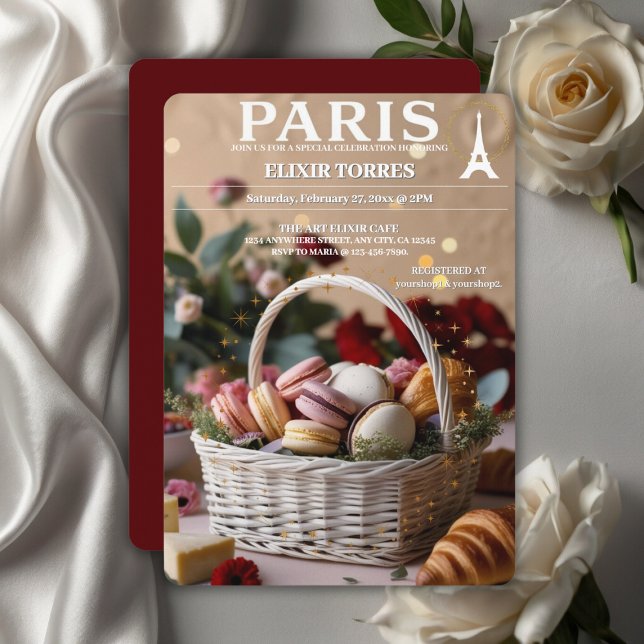Convites Macarons de Padarias de Paris Revista Temática (Criador carregado)