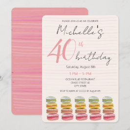 Convites Macarons Franceses Aquarela Pintados à Mão Persona
