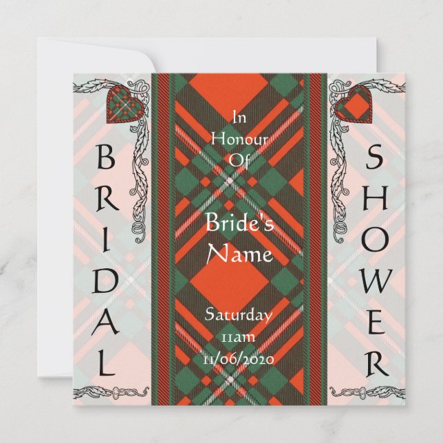 Convites MacGregor Scottish Tartan (Frente)