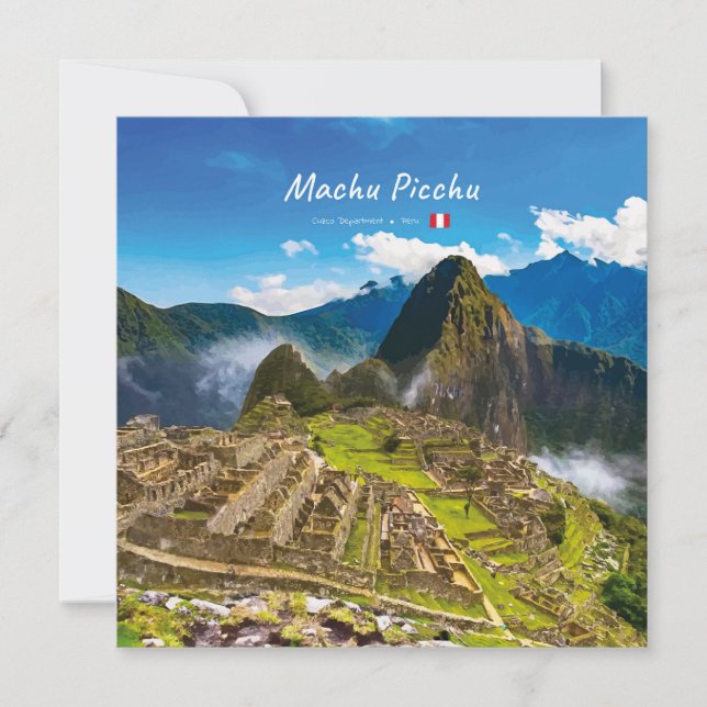 Convites Machu Picchu, Peru - Ruínas da Cidadela Inca (Frente)