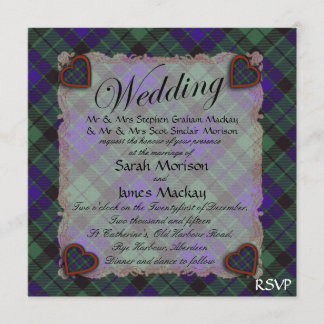 Convites Mackay Scottish clan tartan - Xadrez