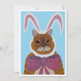 Convites Mad Cat in Bunny Ears Invitation