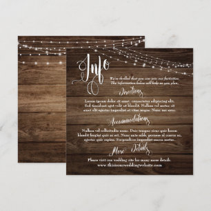 Convites Madalena Marrom Madeira c/ Luzes, Roteiro de Infor