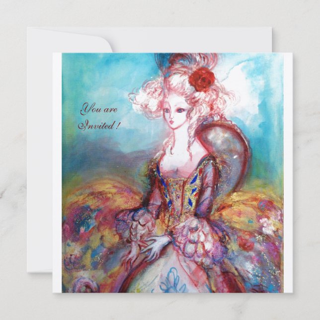 Convites MADAME POMPADOUR, Festa de fantasia clássica (Frente)