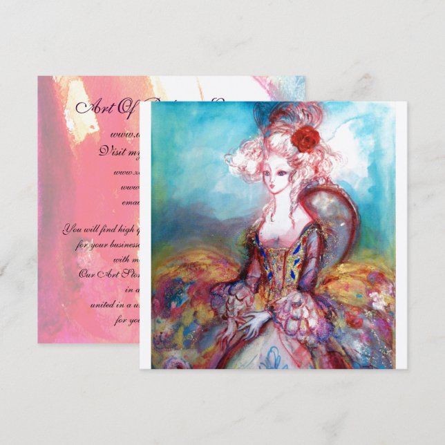 Convites MADAME POMPADOUR Prata Metálico (Frente/Verso)