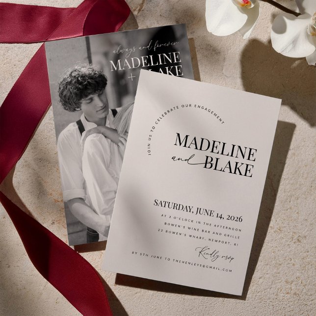 Convites MADDIE Engagement Party Invitation (Criador carregado)
