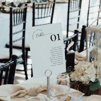 Convites MADDIE Table Number Seating Chart Card