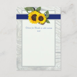 Convites Madeira cinza Flor de girassol azul Casamento rúst