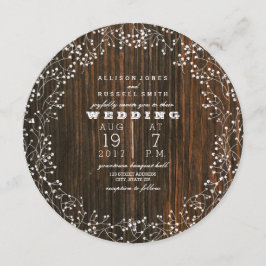 Convites Madeira de barno + Casamento redondo de respiração