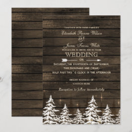 Convites Madeira de celeiro casamento no inverno de pinheir