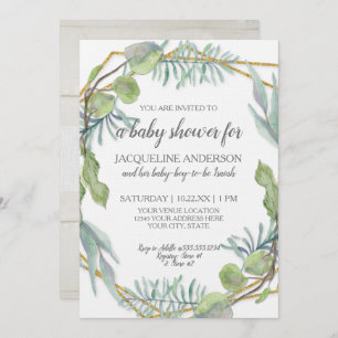 Convites Madeira de Chá de fraldas neutra