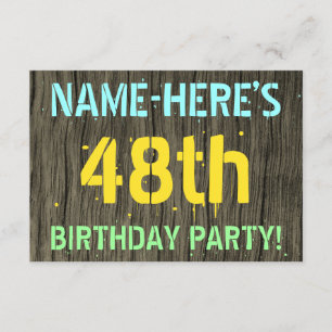 Convites Madeira do falso, olhar pintado do texto, 48th