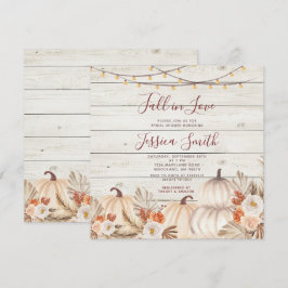 Convites Madeira Pampas Grass Pumpkin Cai no Chá do Amor