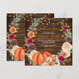 Convites Madeira Pumpkin Orange Fall in Love Chá de panela