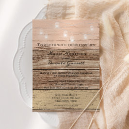 Convites Madeira rosa russa e candeeiros