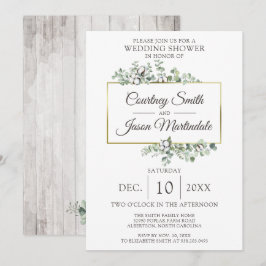 Convites Madeira russa Chá de casamento de algodão do sul