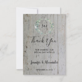 Convites Madeira russa de aquarela Obrigado casamento