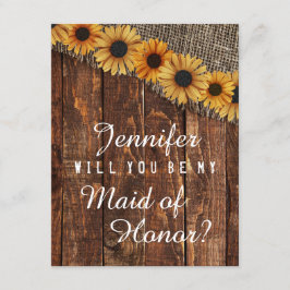 Convites Madeira Russa E Burlap Você Será Minha Madrinha de