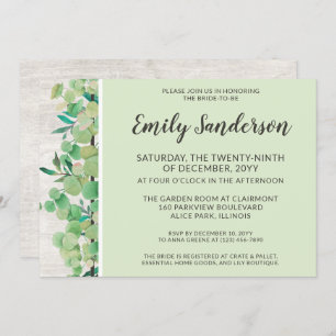 Convites Madeira russa e Chá de panela botânico Eucalyptus