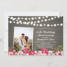 Convites Madeira Rústica 40º Aniversário de Casamento Foto