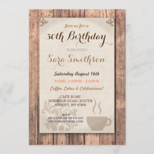 Convites Madeira rústica do café do partido dos amigos do