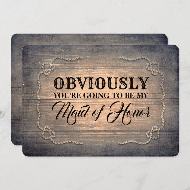 Convites Madeira rústica engraçada da dama de (Frente/Verso)