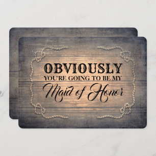 Convites Madeira rústica engraçada da dama de