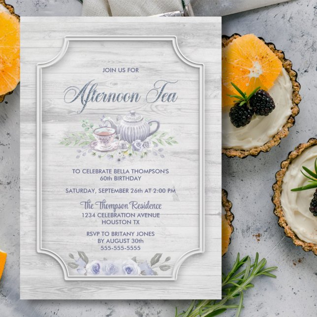 Convites Madeira Rústica Qualquer Idade Tarde De Aniversári (Criador carregado)