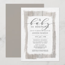 Madeira Rústica Um Bebê Está Fazendo Chá de fralda