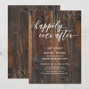 Convites Madeira Texturizada Escrita à Mão Felizes para Sem