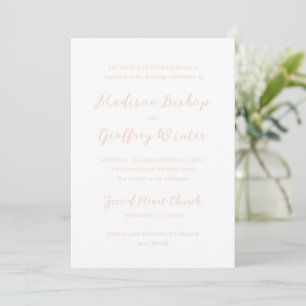 Convites Madison Peach Elegant Wedding
