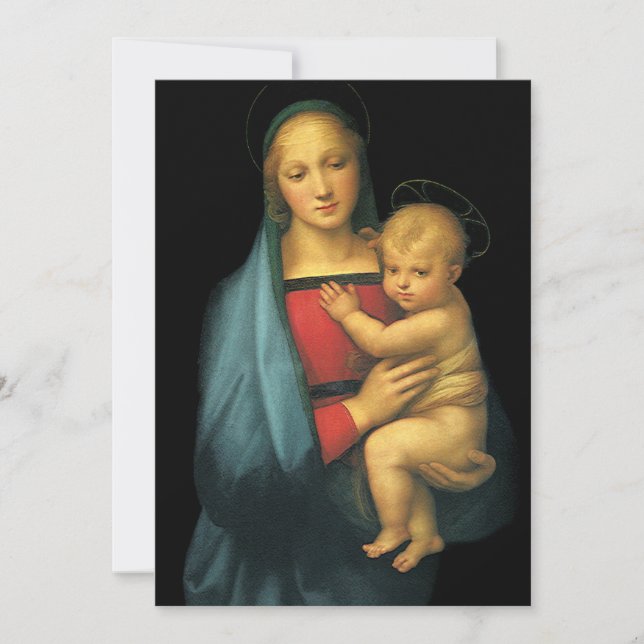 Convites Madonna e Criança por Raphael, Chá de fraldas (Frente)