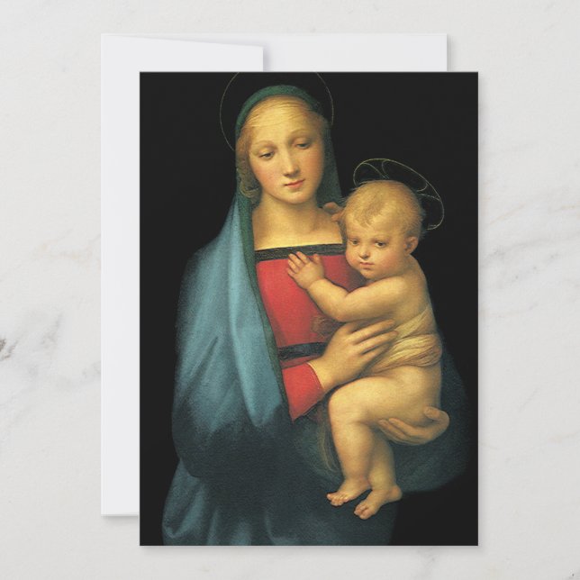 Convites Madonna e Criança por Raphael, Chá de fraldas (Frente)