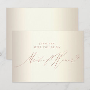 Convites Madrinha de casamento Branco de Script Glitter Dou