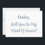 Convites Madrinha de casamento Casamento Legal de Bridesmai<br><div class="desc">Design simples,  mínimo e elegante para perguntar "Você será minha madrinha de casamento" com modelos de texto de mensagem personalizadas e nome personalizado para você personalizar!</div>