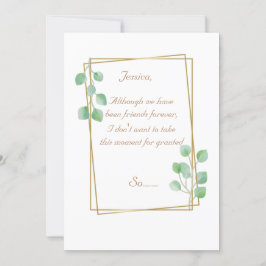 Convites Madrinha de casamento Dourada ou placa de proposta