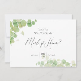 Convites Madrinha de casamento Eucalyptus Moderna em Spring