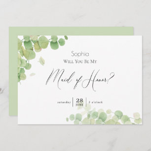 Convites Madrinha de casamento Eucalyptus Moderna em Spring