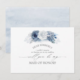 Convites Madrinha de casamento Floral Azul / Proposta de Br