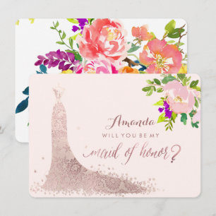 Convites Madrinha de casamento PixDezines/Floral/Aquarela/P