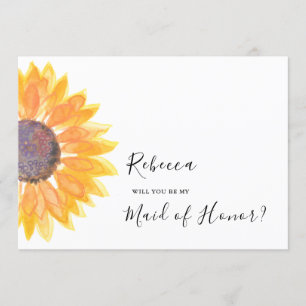 Convites Madrinha de casamento Rústica Moderna de Girassol