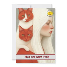 Mãe amante de gatos Foto Vermelha