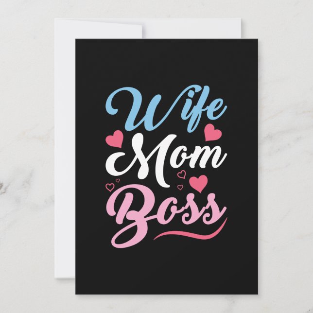Convites Mãe Arte Esposa Mamãe Chefe (Frente)