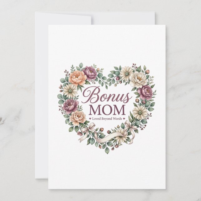 Convites Mãe Bonus , Presente do Dia das Mães para Madrasta (Frente)
