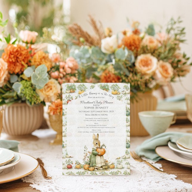 Convites Mãe Bunny e Chá de fraldas de abóbora (Criador carregado)