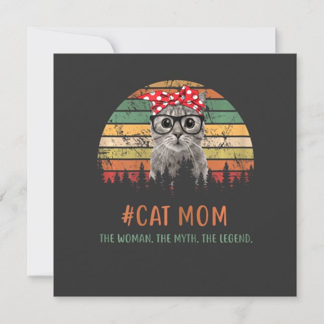 Convites Mãe de Gato Feminina A Mulher O Mito A Lenda (Frente)