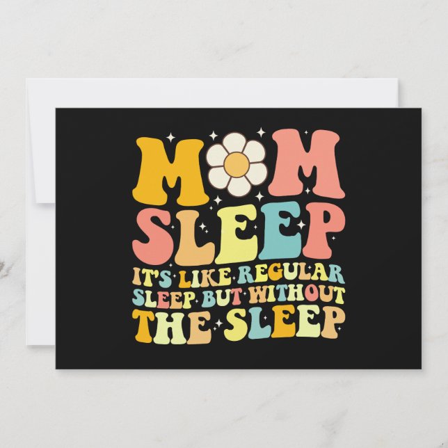 Convites Mãe Dorme Engraçado Dia de as mães Groovy Retro (Frente)