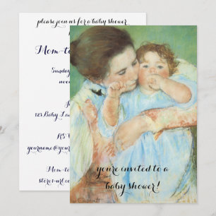 Convites Mãe e Filho Mary Cassatt, Chá de Bebê Vintage