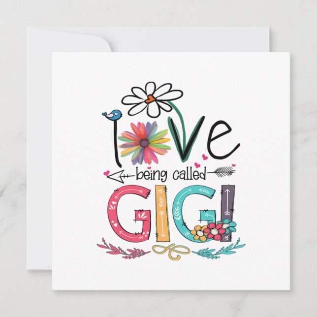 Convites Mãe Eu Amo Ser Chamado Gigi Girassol Aniversário (Frente)