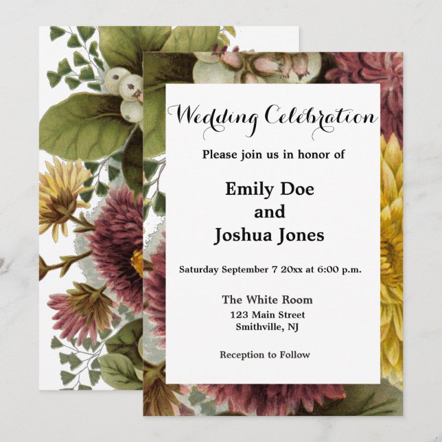 Convites Mãe Floral de Flor com Arrefecimento (Frente/Verso)